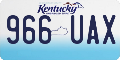 KY license plate 966UAX