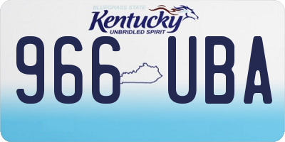 KY license plate 966UBA