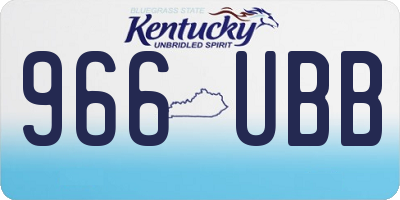 KY license plate 966UBB