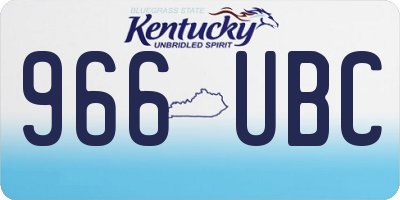 KY license plate 966UBC