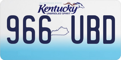 KY license plate 966UBD