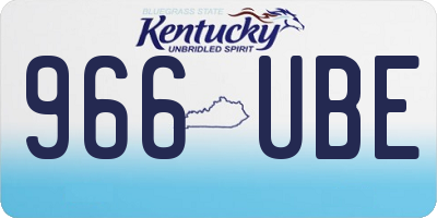 KY license plate 966UBE