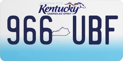 KY license plate 966UBF