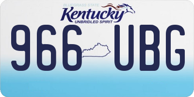 KY license plate 966UBG
