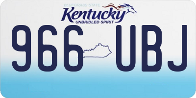 KY license plate 966UBJ