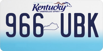 KY license plate 966UBK