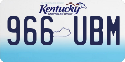 KY license plate 966UBM