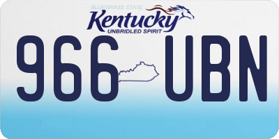 KY license plate 966UBN