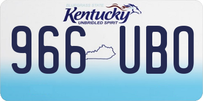 KY license plate 966UBO