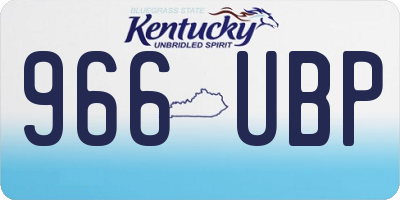 KY license plate 966UBP