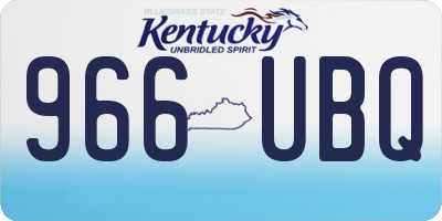 KY license plate 966UBQ
