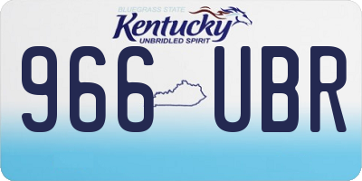 KY license plate 966UBR