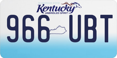 KY license plate 966UBT