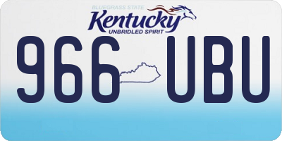 KY license plate 966UBU