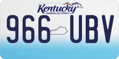 KY license plate 966UBV