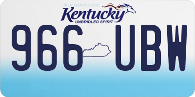 KY license plate 966UBW