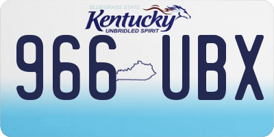 KY license plate 966UBX