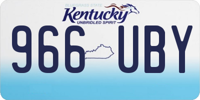 KY license plate 966UBY