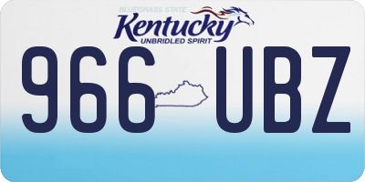 KY license plate 966UBZ