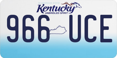 KY license plate 966UCE