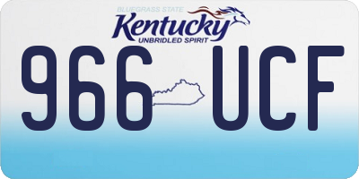 KY license plate 966UCF