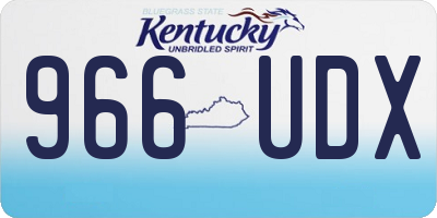 KY license plate 966UDX