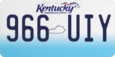 KY license plate 966UIY