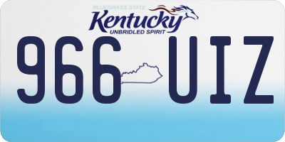 KY license plate 966UIZ