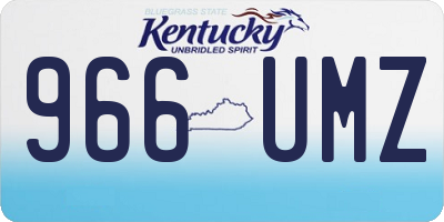 KY license plate 966UMZ