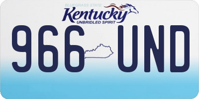 KY license plate 966UND