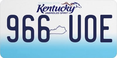 KY license plate 966UOE