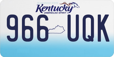 KY license plate 966UQK