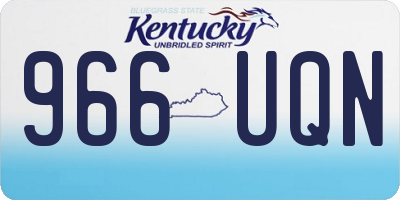 KY license plate 966UQN