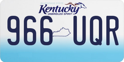 KY license plate 966UQR