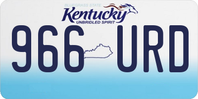 KY license plate 966URD
