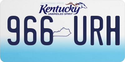 KY license plate 966URH