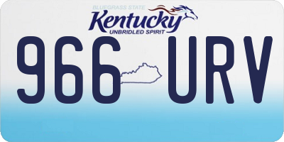 KY license plate 966URV