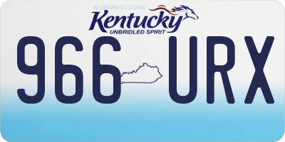 KY license plate 966URX