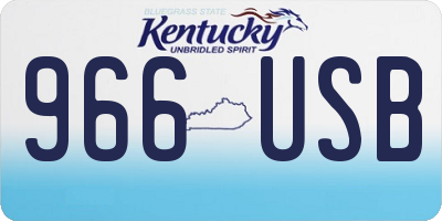 KY license plate 966USB