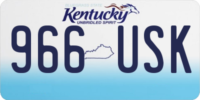 KY license plate 966USK