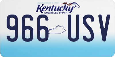 KY license plate 966USV