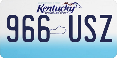 KY license plate 966USZ