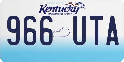 KY license plate 966UTA
