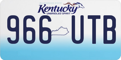 KY license plate 966UTB
