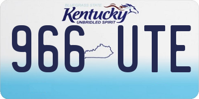 KY license plate 966UTE