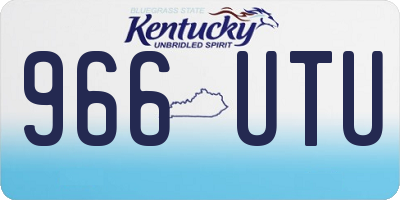 KY license plate 966UTU