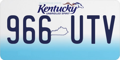 KY license plate 966UTV