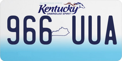 KY license plate 966UUA
