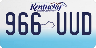 KY license plate 966UUD