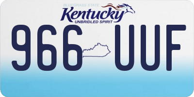 KY license plate 966UUF